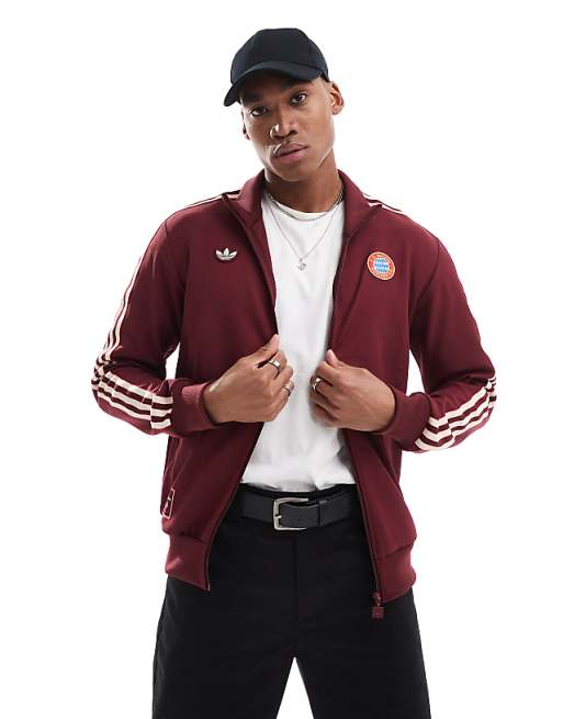 adidas Football Bayern Munich Icons track top in burgundy