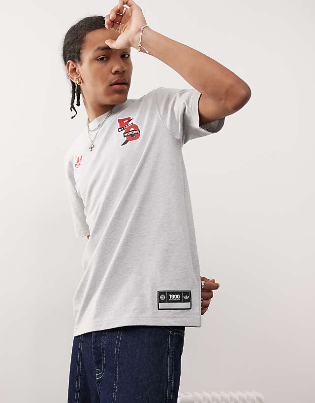 Adidas Football Bayern Munich T-shirt In Grey Marl