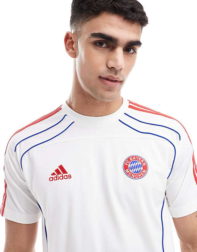 Adidas Football Bayern Munich Urban Purist T-shirt In White And Red