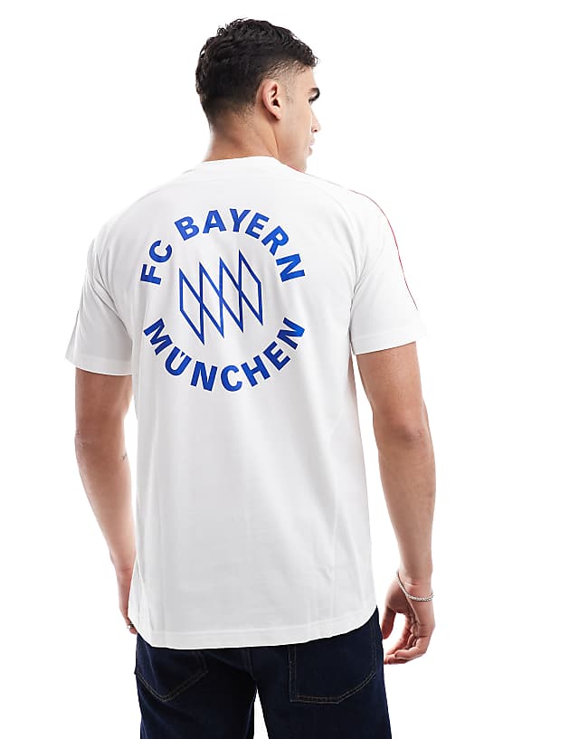 Adidas Football Bayern Munich Urban Purist T-shirt In White And Red