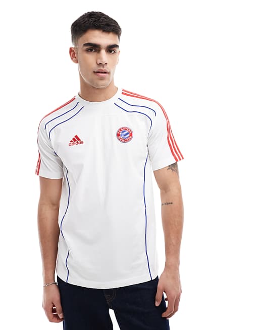adidas Football Bayern Munich urban purist t-shirt in white and red