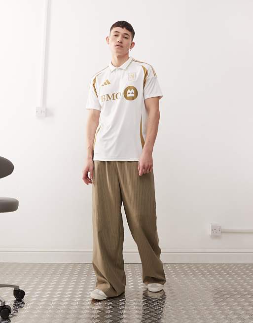 Adidas Football Los Angeles FC Away Jersey In White And Gold