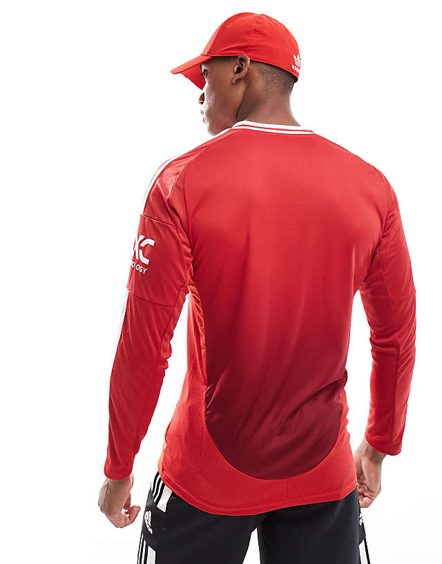 Adidas Football Manchester United 24/25 Long Sleeve Home Jersey In Red