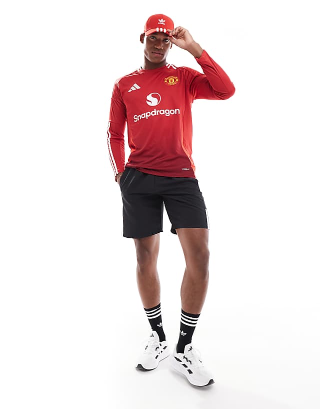 Adidas Football Manchester United 24/25 Long Sleeve Home Jersey In Red