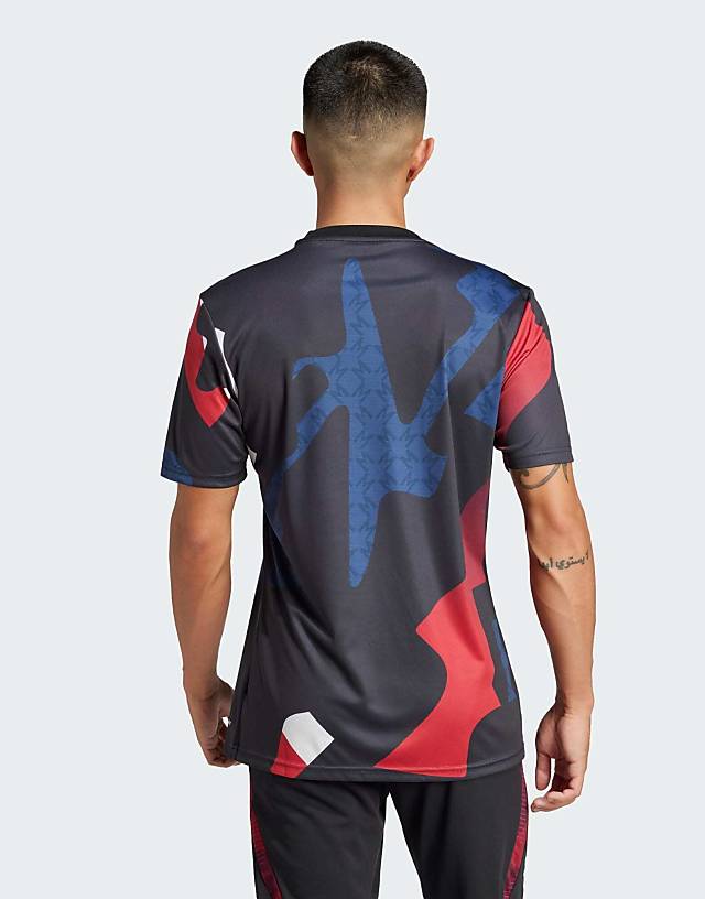 Adidas Football Manchester United 24/25 Pre-match Jersey In Black / Mufc Red / Off White
