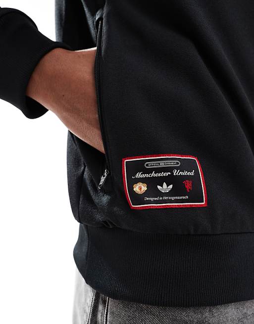 Adidas Football Manchester United Icons Track Top In Black And Red