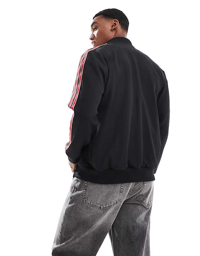 Adidas Football Manchester United Icons Track Top In Black And Red