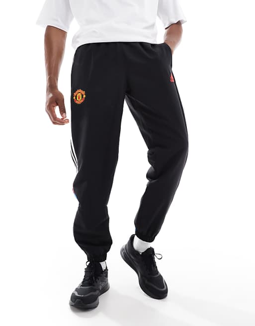 adidas Football Manchester United urban purist trackpants in black