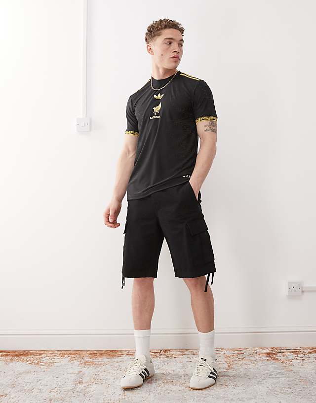 Adidas Football Mexico Anniversary Jersey In Black And Gold