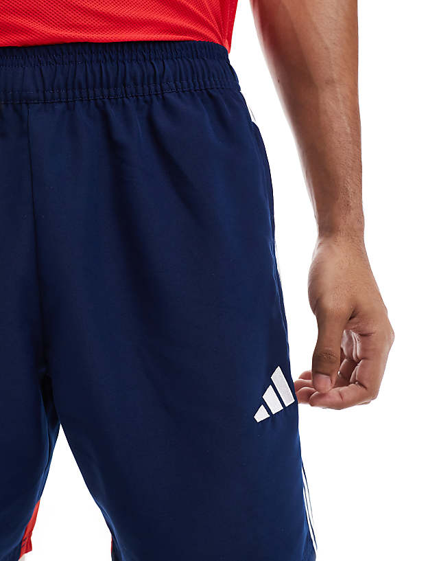 Adidas Football Tiro Essentials Shorts In Navy And Red