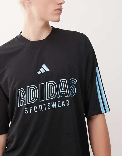Adidas Football Tiro Jersey T-shirt In Black And Blue