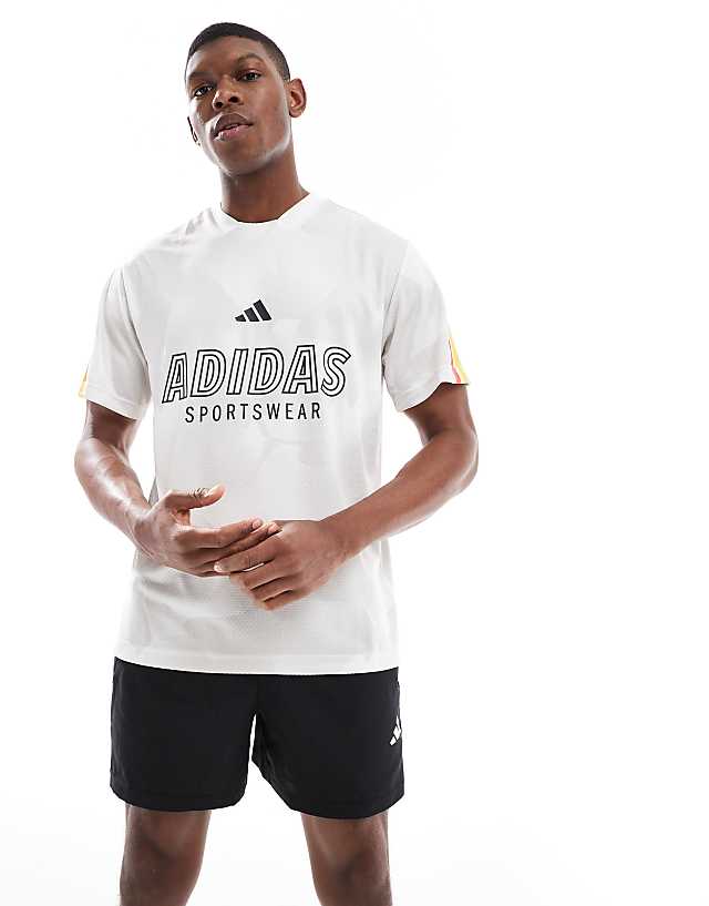 adidas Football Tiro jersey t-shirt in white and red