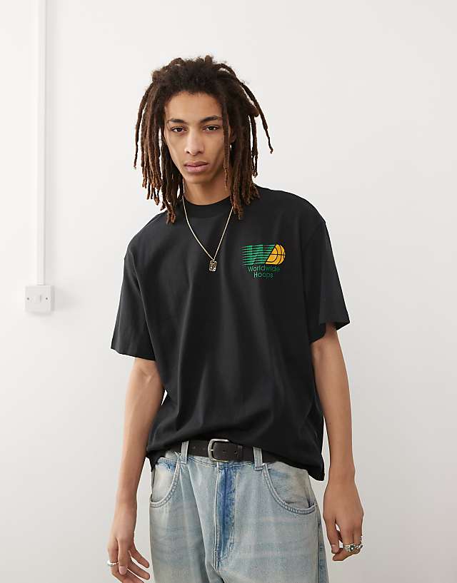 Adidas Originals Basketball Graphic T-shirt In Black