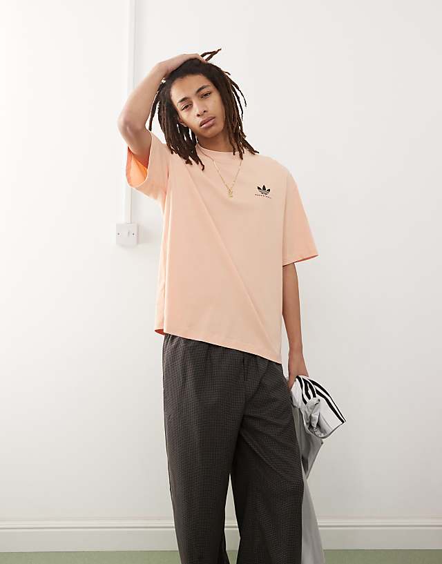 Adidas Originals Basketball Graphic T-shirt In Pink