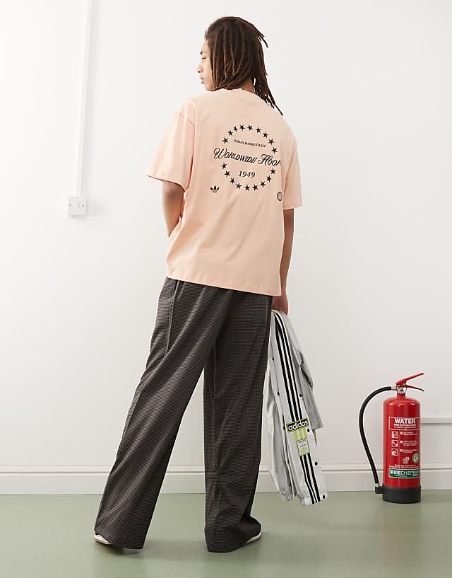 Adidas Originals Basketball Graphic T-shirt In Pink