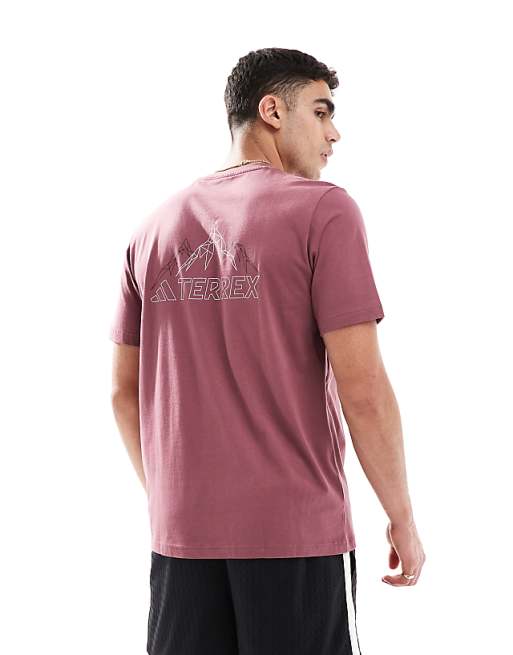 Adidas Outdoor Terrex T-shirt With Chest Logo In Burgundy