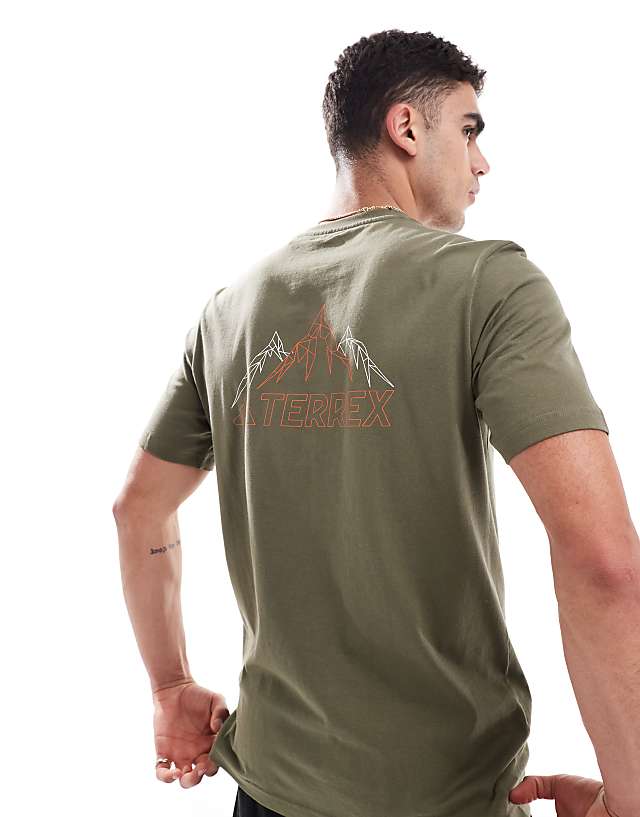 adidas Outdoor Terrex t-shirt with chest logo in olive green