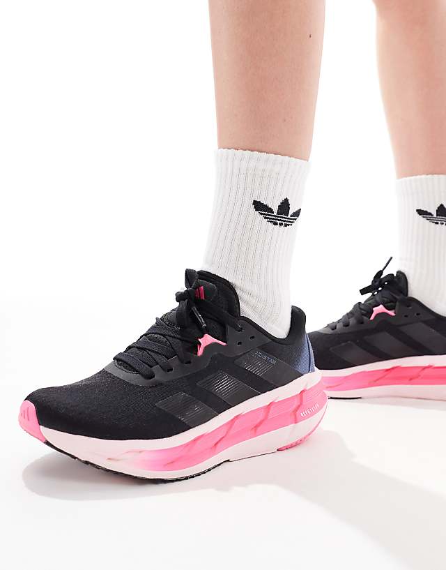 adidas Running Adistar 3 trainers in black and pink