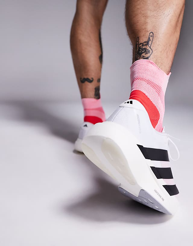 Adidas Running Adizero EVO SL Trainers In White And Black