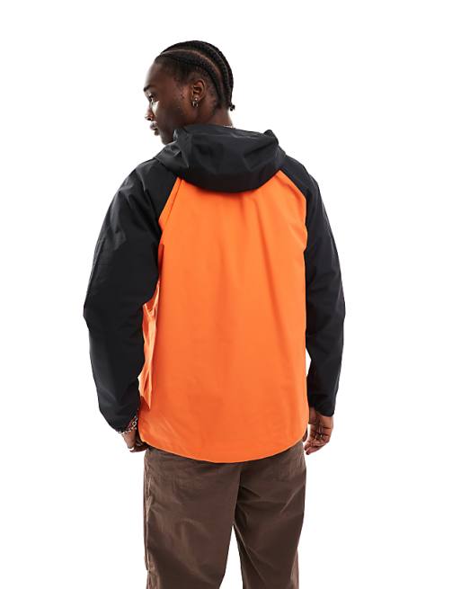 Adidas Terrex Outdoors Waterproof Jacket In Orange And Black