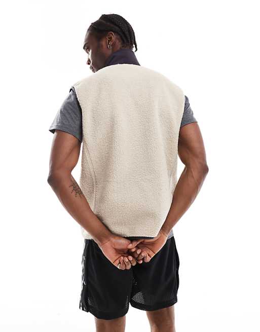 Adidas Terrex Unisex Teddy Fleece Gilet In Beige