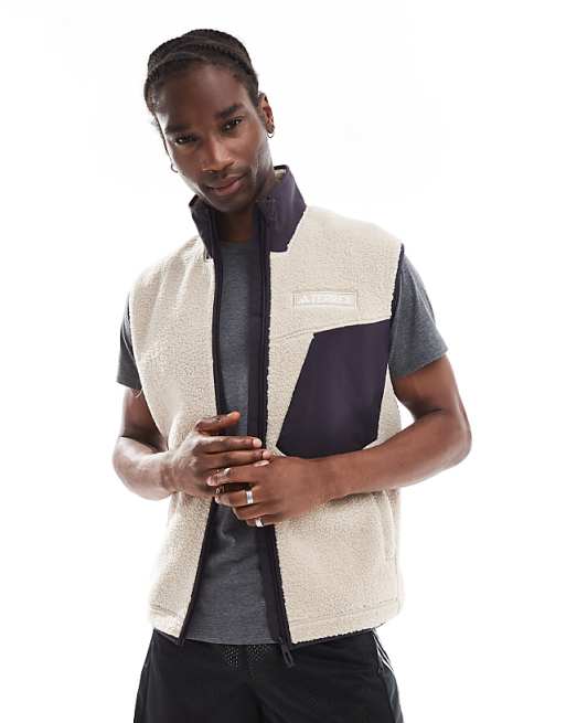 adidas Terrex unisex teddy fleece gilet in beige