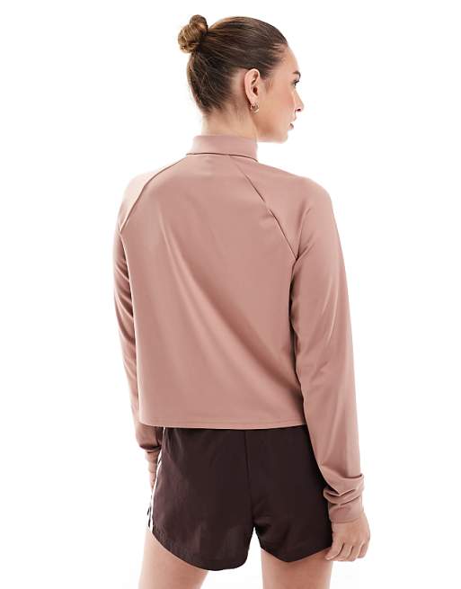 Adidas Training Essentials Minimal Branding 1/4-zip Cover Up In Red