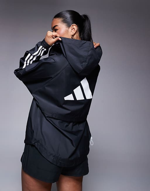 Adidas Training Hyperglam Windbreaker In Black