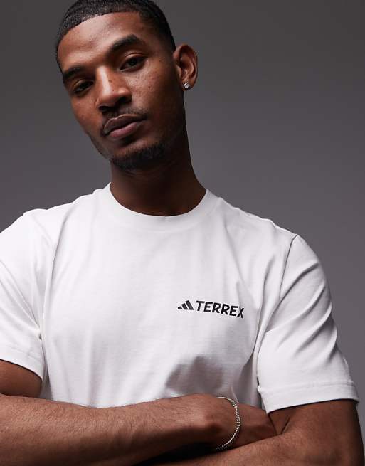 Adidas Training Outdoor Terrex T-shirt With Chest Logo In White