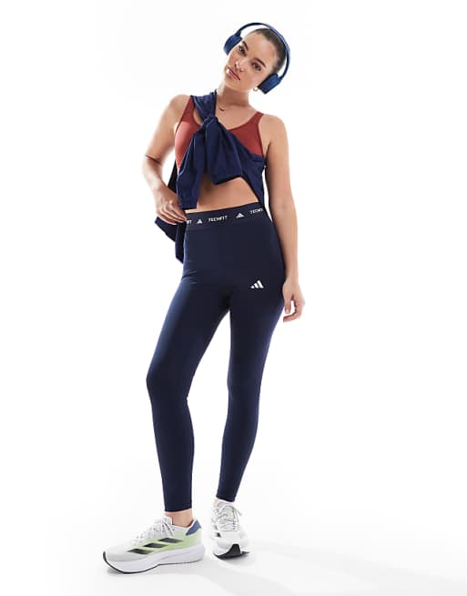 Adidas Training Tech Fit 7/8 Sculpt Leggings In Navy