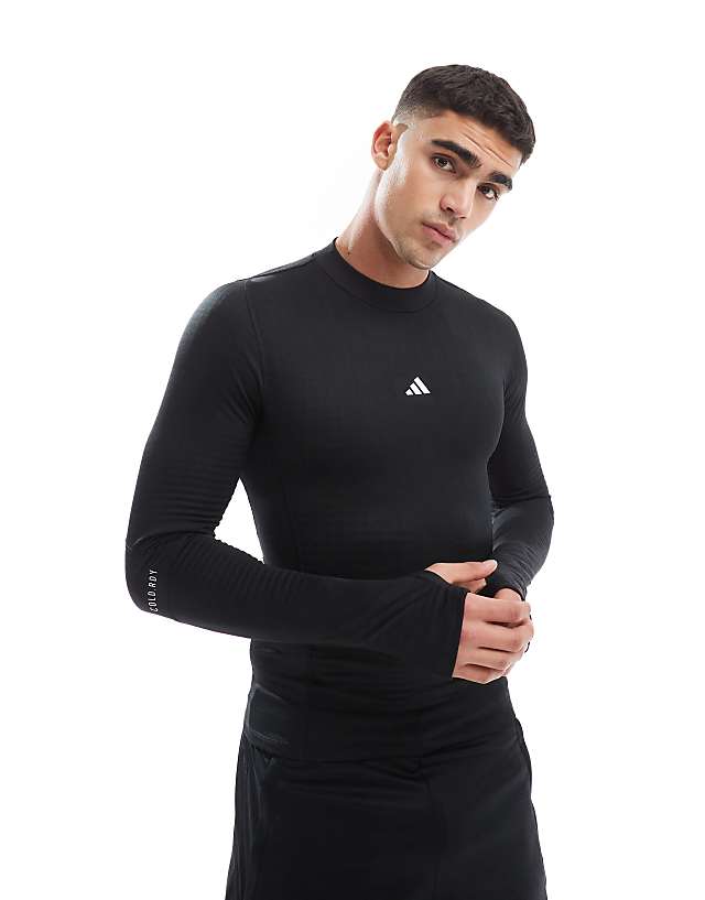 adidas Training Tech-Fit Cold Ready long sleeve t-shirt in black