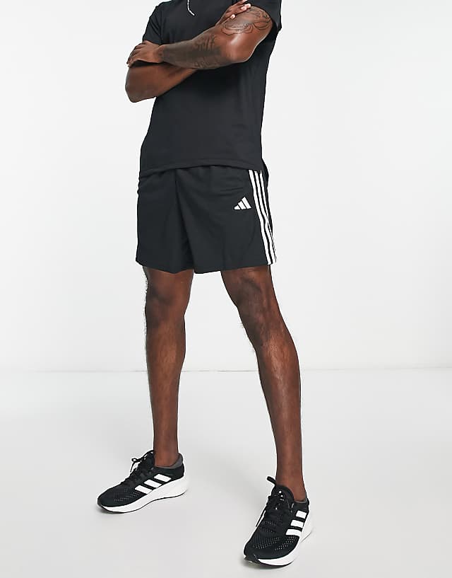 Adidas Training Train Essentials 3 Stripe Shorts In Black