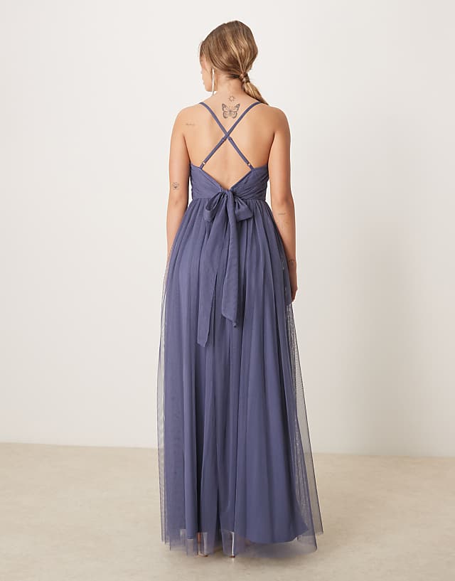 Anaya Cami Maxi Bridesmaid Dress In Indigo Blue