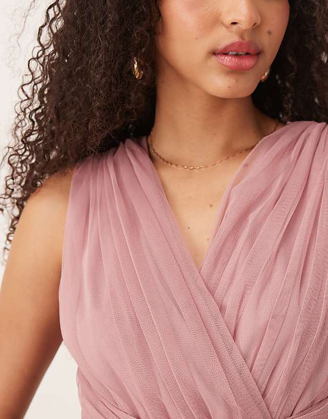 Anaya Sleeveless V Neck Bridesmaid Maxi Dress In Blush Pink