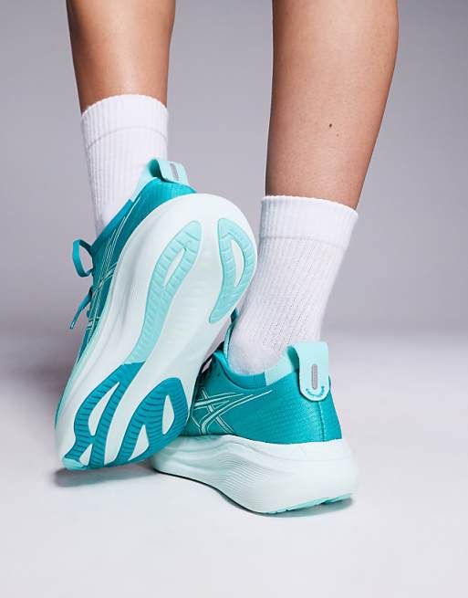 Asics Gel-Nimbus 27 Running Trainers In Wave Teal And Illuminate Mint