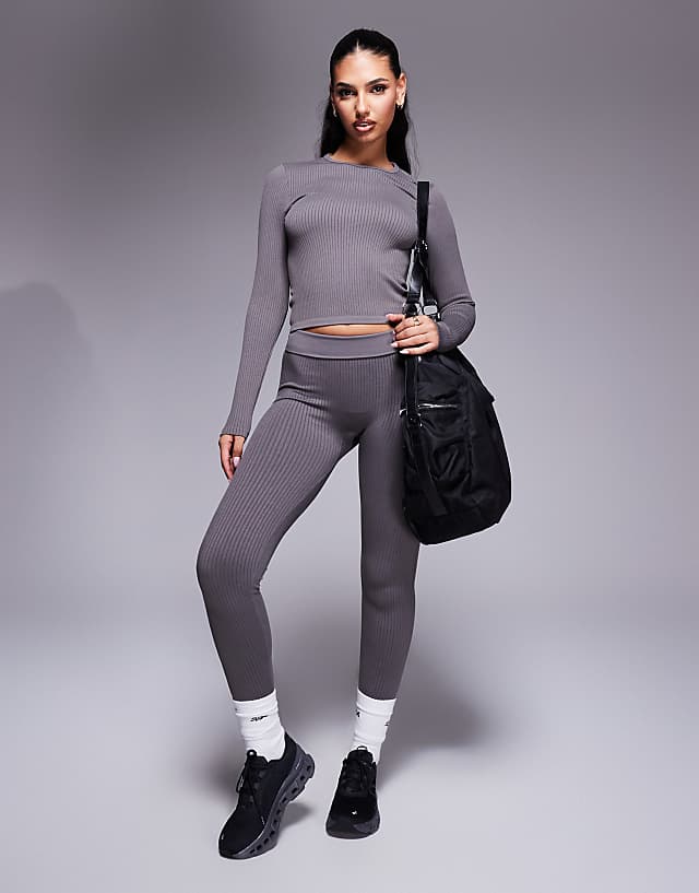 4505 Icon seamless rib set in steel grey