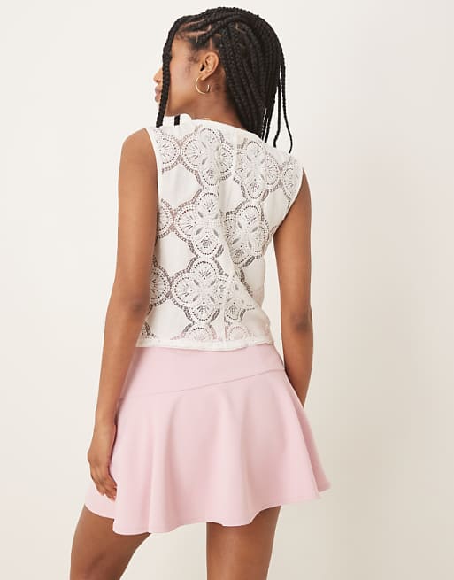 Abercrombie & Fitch Mid Rise Mini Skort In Pink