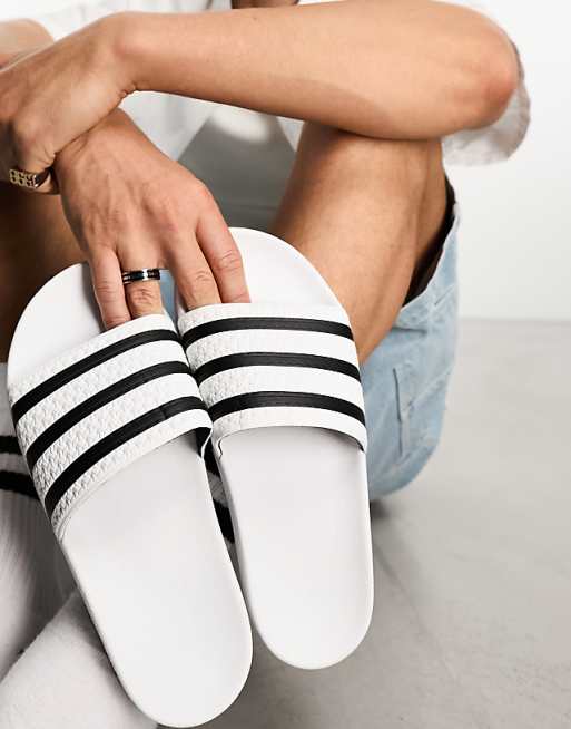 Adidas Originals Adilette Sliders In White