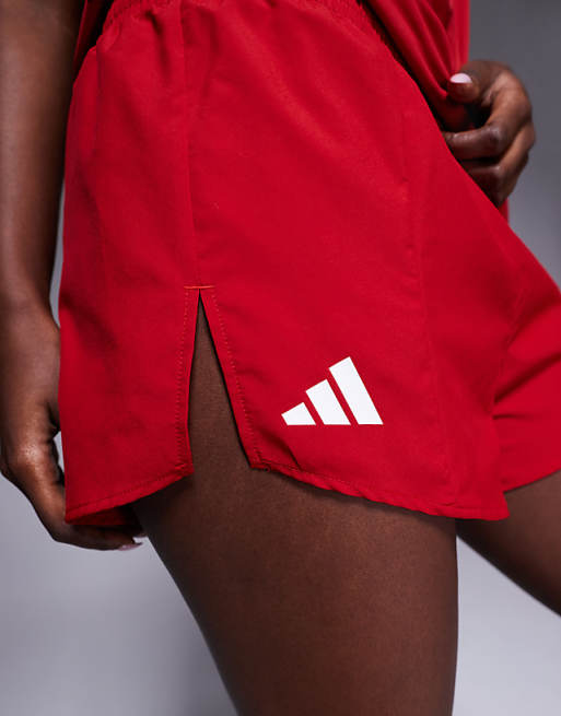 Adidas Running Adizero Shorts In Red