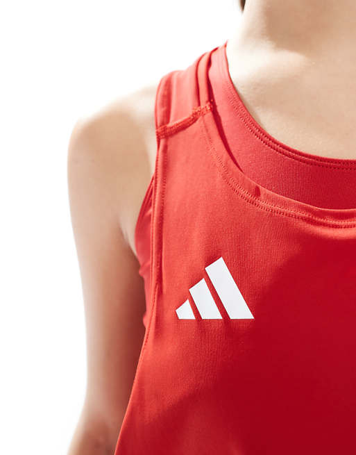 Adidas Running Adizero Vest Top In Red