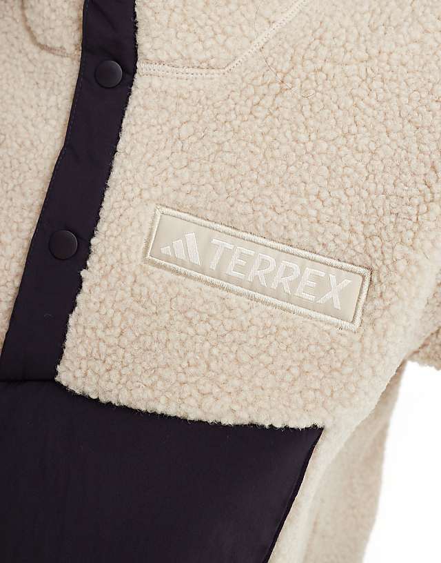 Adidas Terrex Unisex Teddy Fleece In Beige