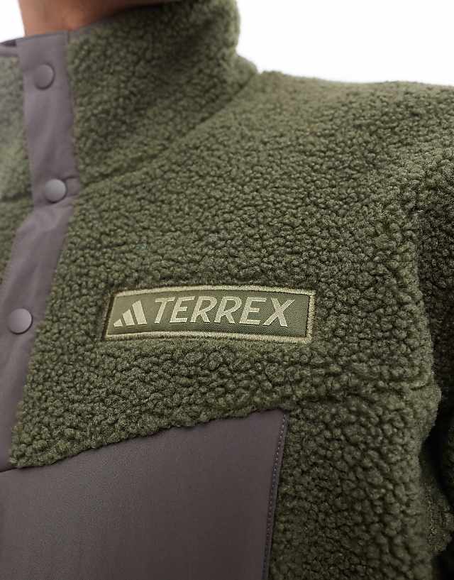 Adidas Terrex Unisex Teddy Fleece In Khaki