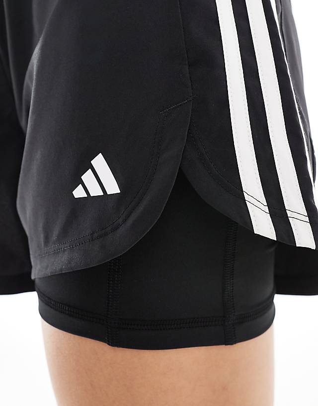 Adidas Training 2in1 Pacer Shorts In Black