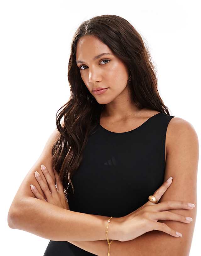 Adidas Training Yoga Motion Bodysuit In Black