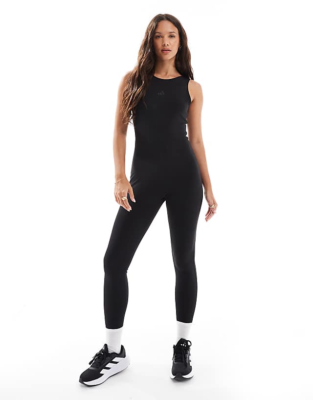 adidas Training Yoga motion bodysuit in black