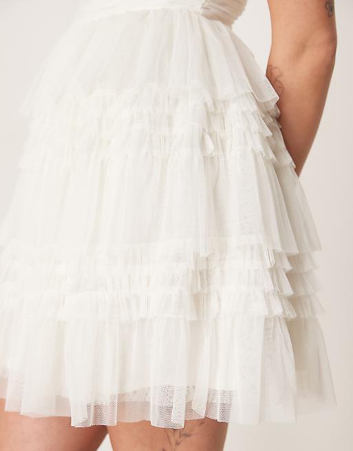 Anaya Ruffle Cami Mini Dress In White
