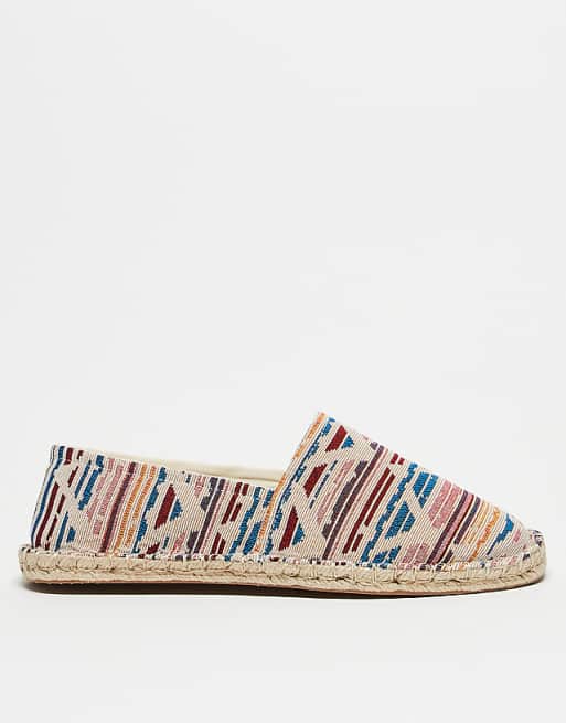 ASOS DESIGN Aztec Canvas Espadrilles