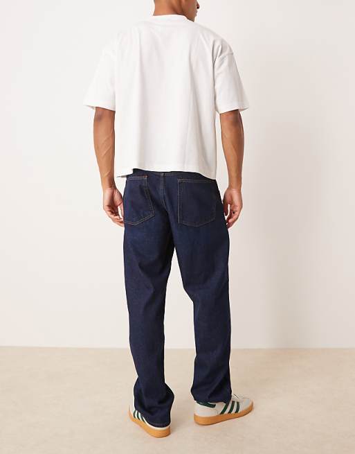 ASOS DESIGN Baggy Jeans In Dark Wash Blue