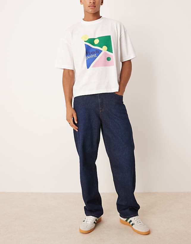 ASOS DESIGN baggy jeans in dark wash blue