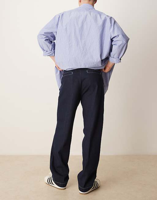 ASOS DESIGN Baggy Workpant Jeans In Raw Wash